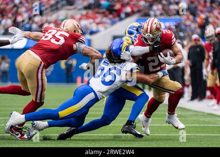 San Francisco 49ers running back Jordan Mason (24) looks on during the NFC  Championship NFL football game against the Philadelphia Eagles, Sunday, Jan.  29, 2023, in Philadelphia. (AP Photo/Chris Szagola Stock Photo - Alamy