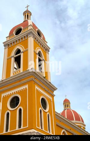 Tower and dome of the cathedral in the Spanish colonial city of Granada, Nicaragua Stock Photo