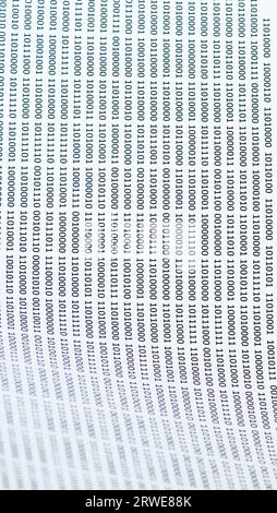 Vertical binary code background. Binary code, algorithm binary, data code and decryption concept Stock Photo