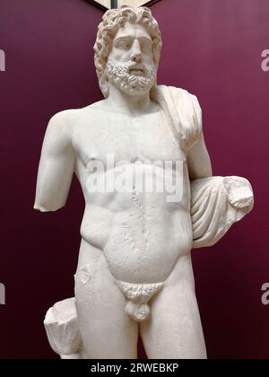 Poseidon - Ancient Greek God of the Sea, Poseidon Statue at Istanbul Archeology Museum Stock Photo