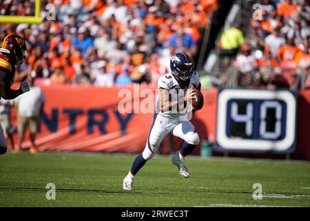 Denver Broncos quarterback Russell Wilson (3) plays against the Houston  Texans of an NFL football game Sunday, Sep 18, 2022, in Denver. (AP  Photo/Bart Young Stock Photo - Alamy