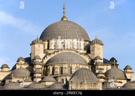 New Mosque (Turkish: Yeni Valide Camii) historic landmark architectural details in Istanbul, Turkey Stock Photo