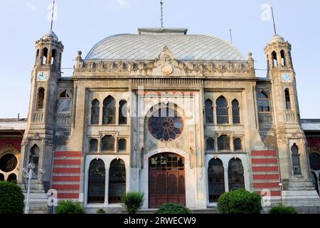 Sirkeci railway station historic architecture, last station of the Orient Express in Istanbul, Turkey Stock Photo