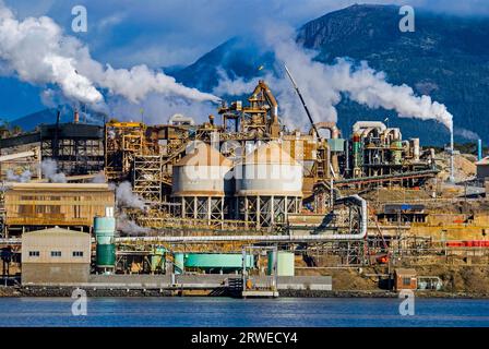 Operating  for more than 100 years the Risdon Zinc Works, trading as Nyrstar in the Hobart suburb of Lutana, in Tasmania Australia Stock Photo