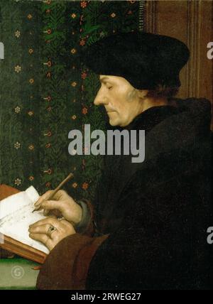Hans Holbein the Younger (1497 or 1498-1543) -- Erasmus of Rotterdam (1466-1536) 1523, 43х33 Stock Photo