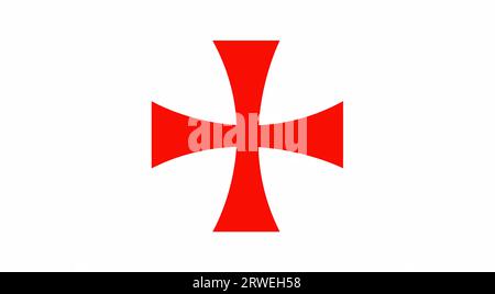 Knights Templar Cross, Symbol of the Military Order of Templars Stock Photo