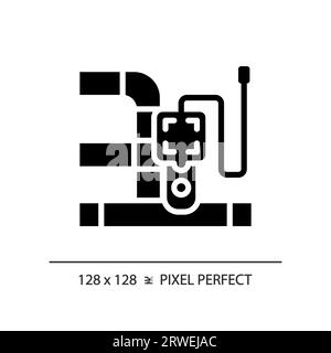 2D black glyph style pipeline and device icon Stock Vector