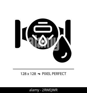 2D black glyph style water meter icon Stock Vector