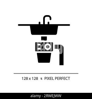 2D black glyph style sink icon Stock Vector