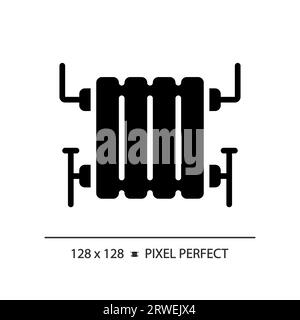 2D black glyph style water heater icon Stock Vector