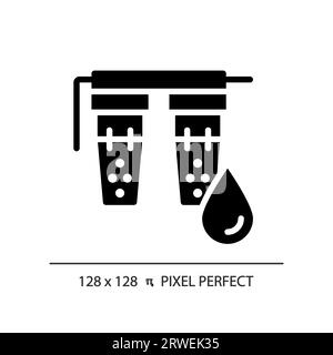 2D black glyph style water filter icon Stock Vector