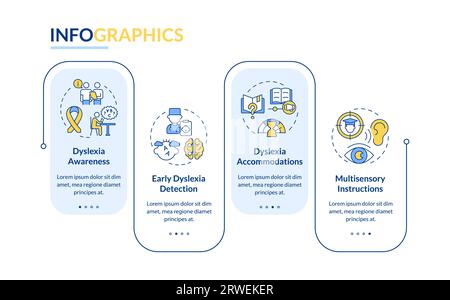 Dyslexia layout with thin line icons concept Stock Vector
