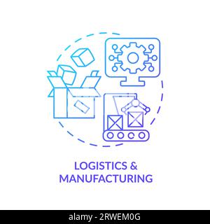 2D logistics and manufacturing line icon concept Stock Vector