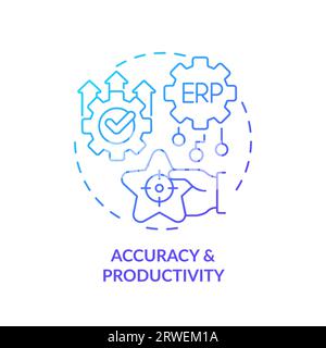 2D accuracy and productivity line icon concept Stock Vector