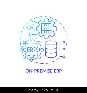 2D gradient on-premise ERP line icon concept Stock Vector