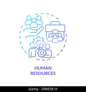 2D gradient human resources line icon concept Stock Vector