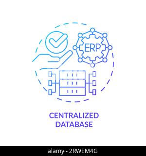 2D gradient centralized database line icon concept Stock Vector