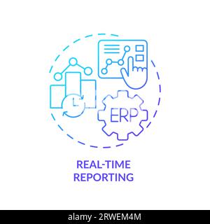 2D real-time reporting line icon concept Stock Vector