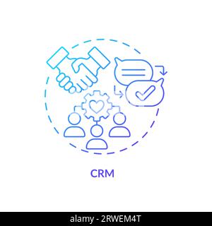 2D gradient CRM line icon concept Stock Vector