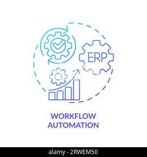 2D workflow automation line icon concept Stock Vector