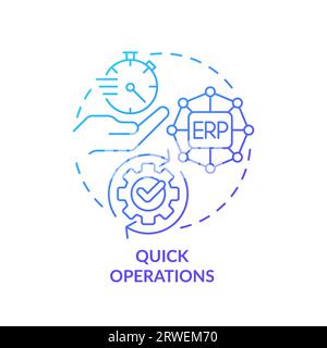 2D gradient quick operations line icon concept Stock Vector