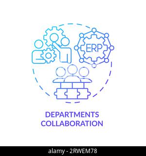 2D department collaborations line icon concept Stock Vector