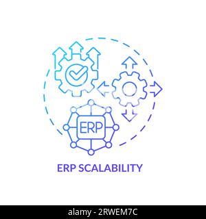 2D gradient ERP scalability line icon concept Stock Vector
