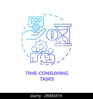2D time consuming tasks line icon concept Stock Vector