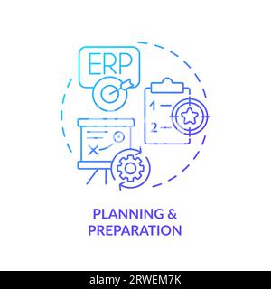 2D planning and preparation line icon concept Stock Vector