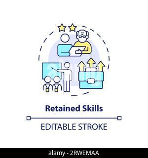 2D customizable retained skills line icon concept Stock Vector