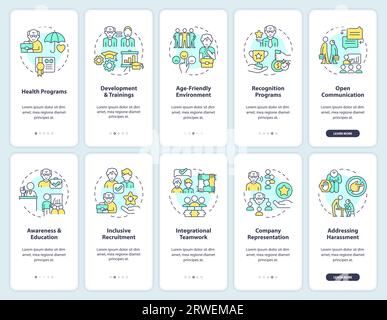 Walkthrough unretirement with linear icons concept Stock Vector