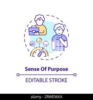 2D customizable sense of purpose line icon concept Stock Vector