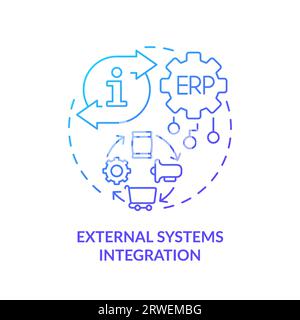 2D external systems integration line icon concept Stock Vector