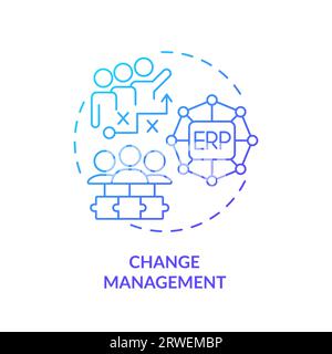 2D gradient change management line icon concept Stock Vector