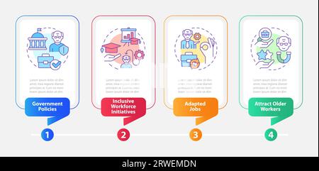 Unretirement layout with colorful thin line icons concept Stock Vector