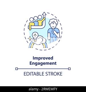 2D customizable improved engagement line icon concept Stock Vector