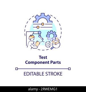 2D customizable test component parts line icon concept Stock Vector