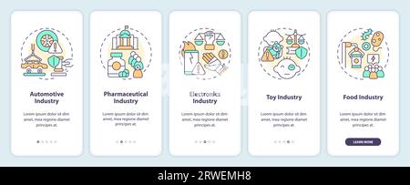 Walkthrough product liability with thin line icons concept Stock Vector