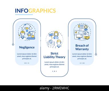 Colorful product liability layout with linear icons Stock Vector