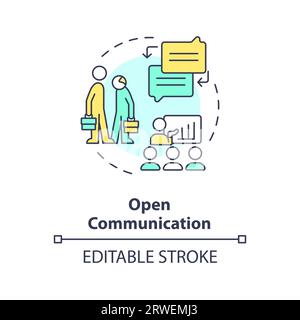 2D customizable open communication line icon concept Stock Vector
