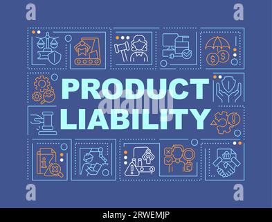 Product liability text with thin line icons Stock Vector