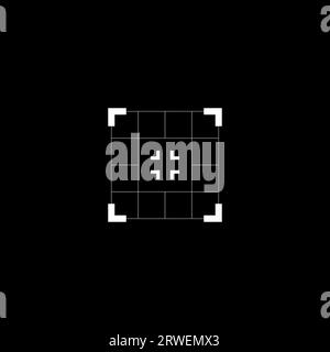 Cyberpunk style rectangle HUD target. Futuristic GUI square target Stock Vector
