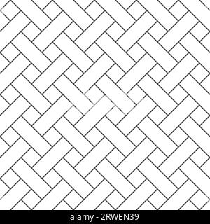 Wicker geometric seamless pattern. Line bamboo basket texture. Simple abstract pattern. Wooden parquet background. Weave background. Vector Stock Vector