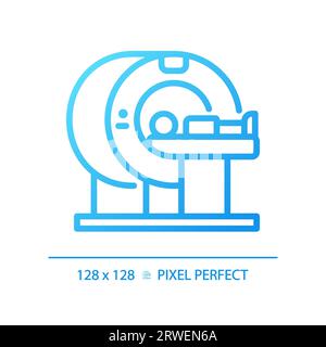 Mri machine pixel perfect gradient linear vector icon Stock Vector