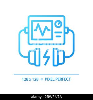 Defibrillator pixel perfect gradient linear vector icon Stock Vector
