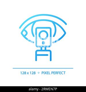 Ophthalmoscope pixel perfect gradient linear vector icon Stock Vector