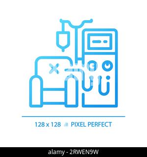 Dialysis machine pixel perfect gradient linear vector icon Stock Vector