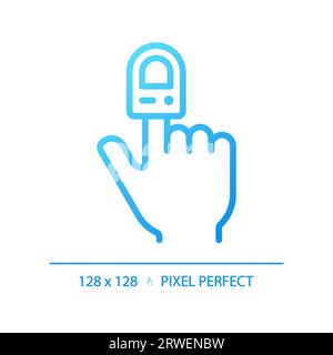 Pulse oximeter pixel perfect gradient linear vector icon Stock Vector