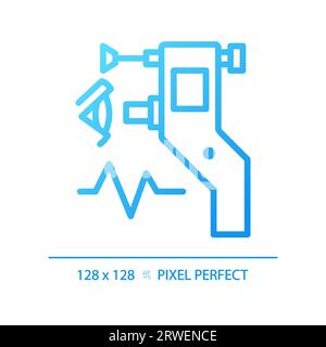 Eye tonometer pixel perfect gradient linear vector icon Stock Vector