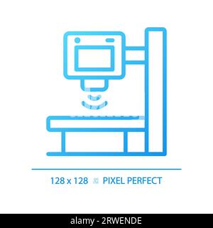 X ray machine pixel perfect gradient linear vector icon Stock Vector